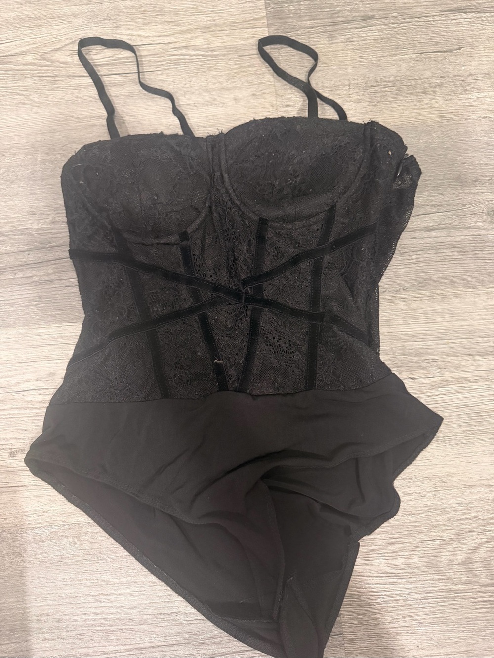 Black Lace Bodysuit - Women's Intimates